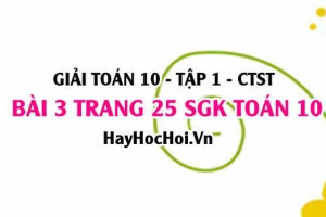 Giải bài 3 trang 25 Toán 10 tập 1 SGK Chân trời sáng tạo: Phép toán tập hợp